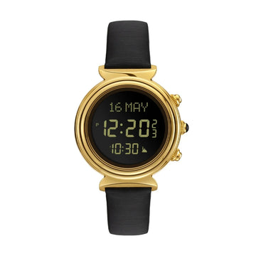 Alfajr Lady Watch WF-14L - Gold/Black leather