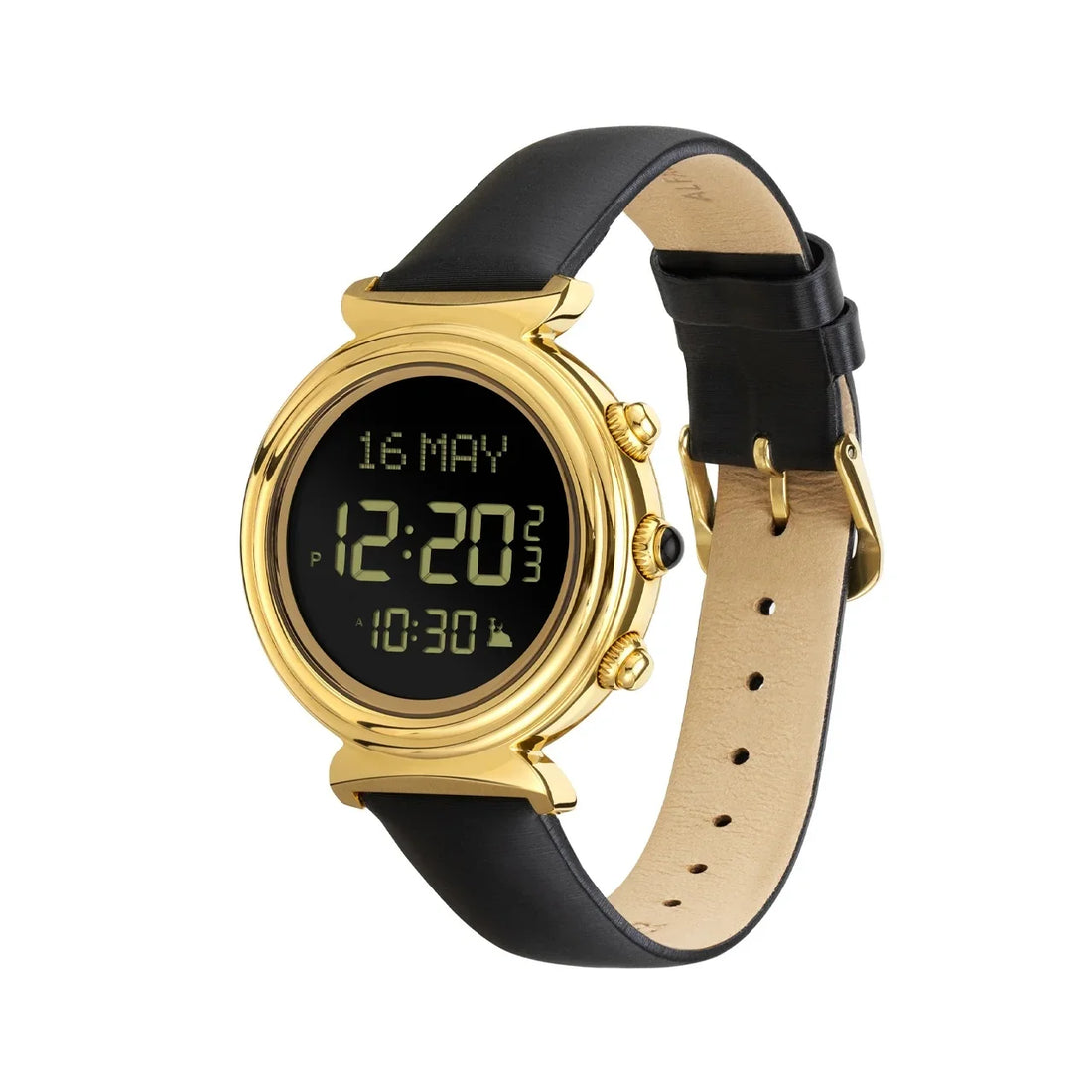 Alfajr Lady Watch WF-14L - Gold/Black leather