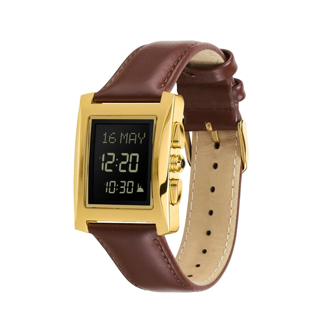 AL FAJR DIGITAL LEATHER STRAP WATCH