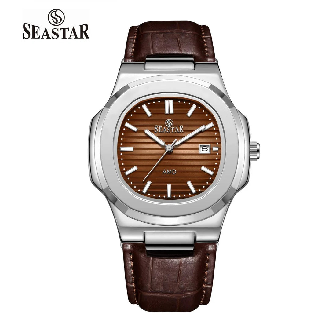 Seastar SS-9489 Men's Leather Strap Analog Watch