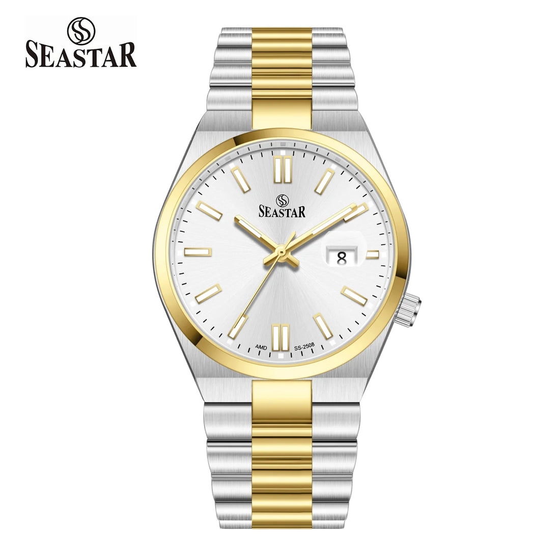SS-2508M Classic President Magnified Date Premium Steel Men's Watch