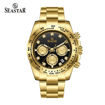 SS-2621M Chronograph Series | Tachymeter Bezel & Steel Chain Men's Watch